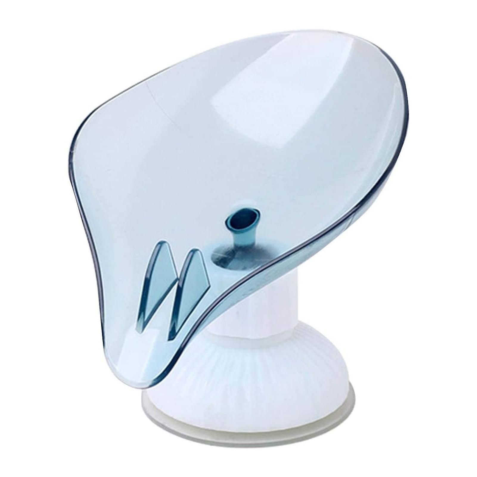 Bar Soap Holder Leaf Shape Self Draining Soap Dish Decorative  Soap Tray Soap Box With Suction Cup