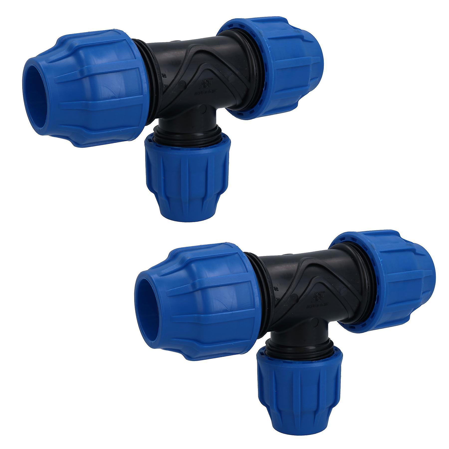 32 x 25 x 32mm MDPE Tee T-Piece Water Pipe Fitting Coupling Connector 2pk