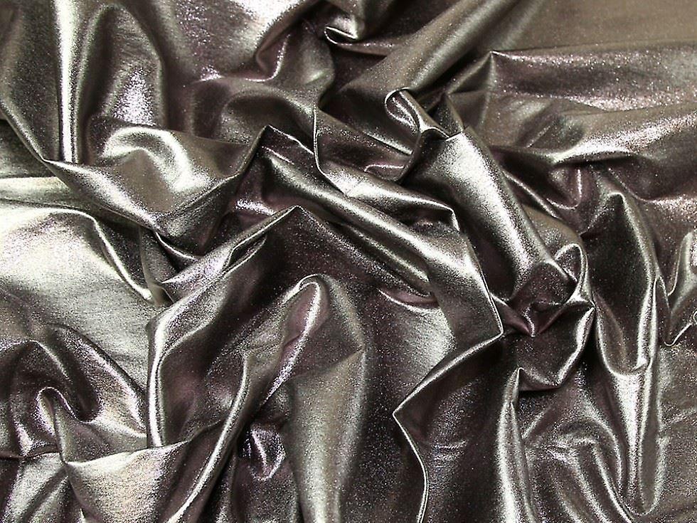 Minerva Metallic Stretch Woven Bengaline Fabric Rose - per metre