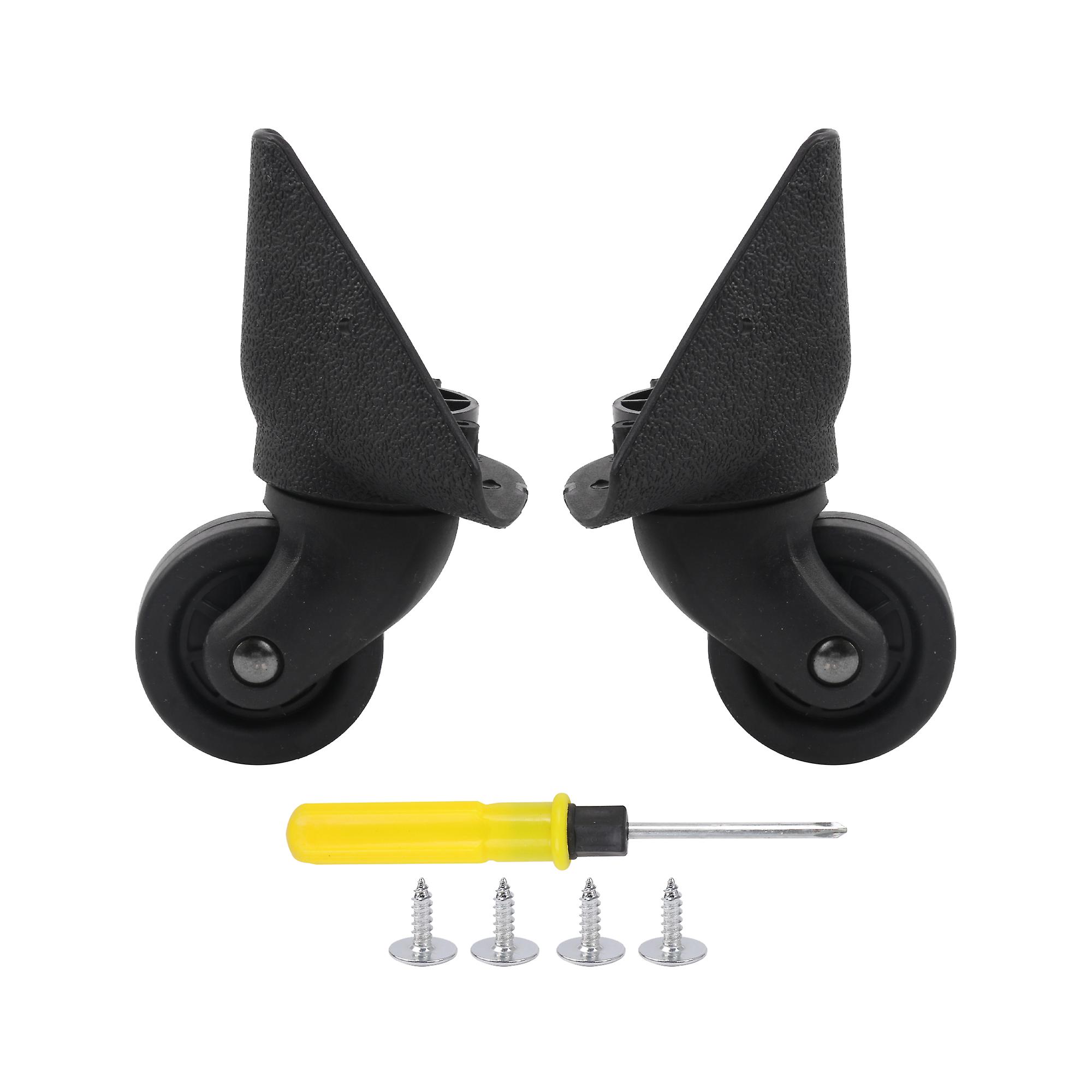 2 Pcs Black Replacement Luggage Wheel Plastic Roller 5Inch Left Right W199