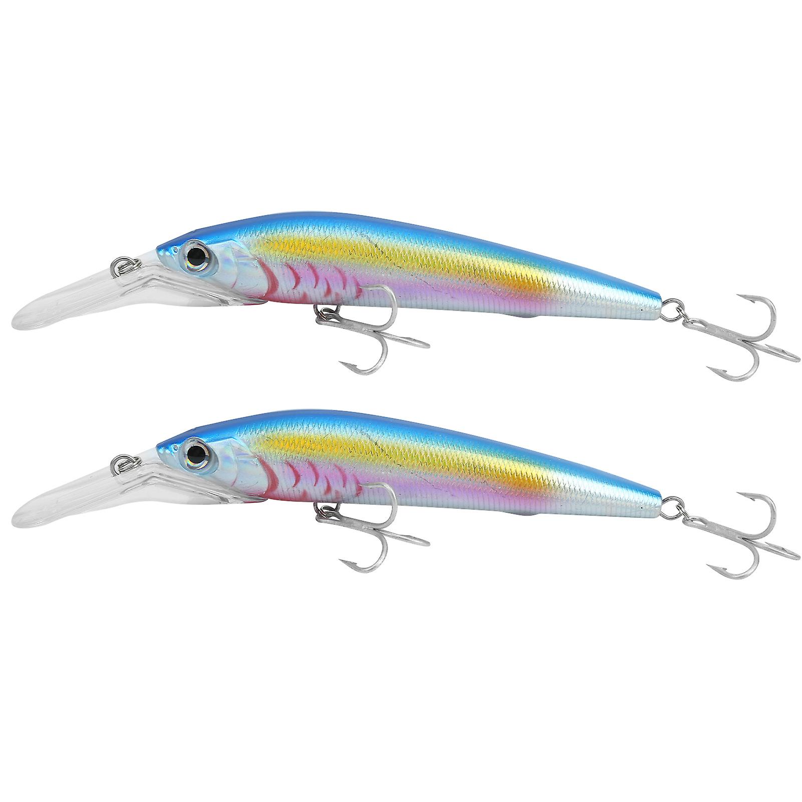 2Pcs Plastic Artificial Simulation Deep Diving Minnow Simulation Lure Bait Fishing Accessory3#