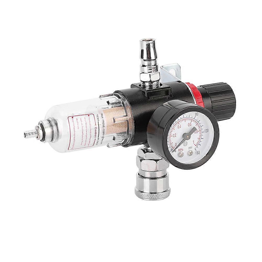 1/4 Inch Car Air Compressor Filter Water Separator Trap Tools Kit With Regulator Gauge
