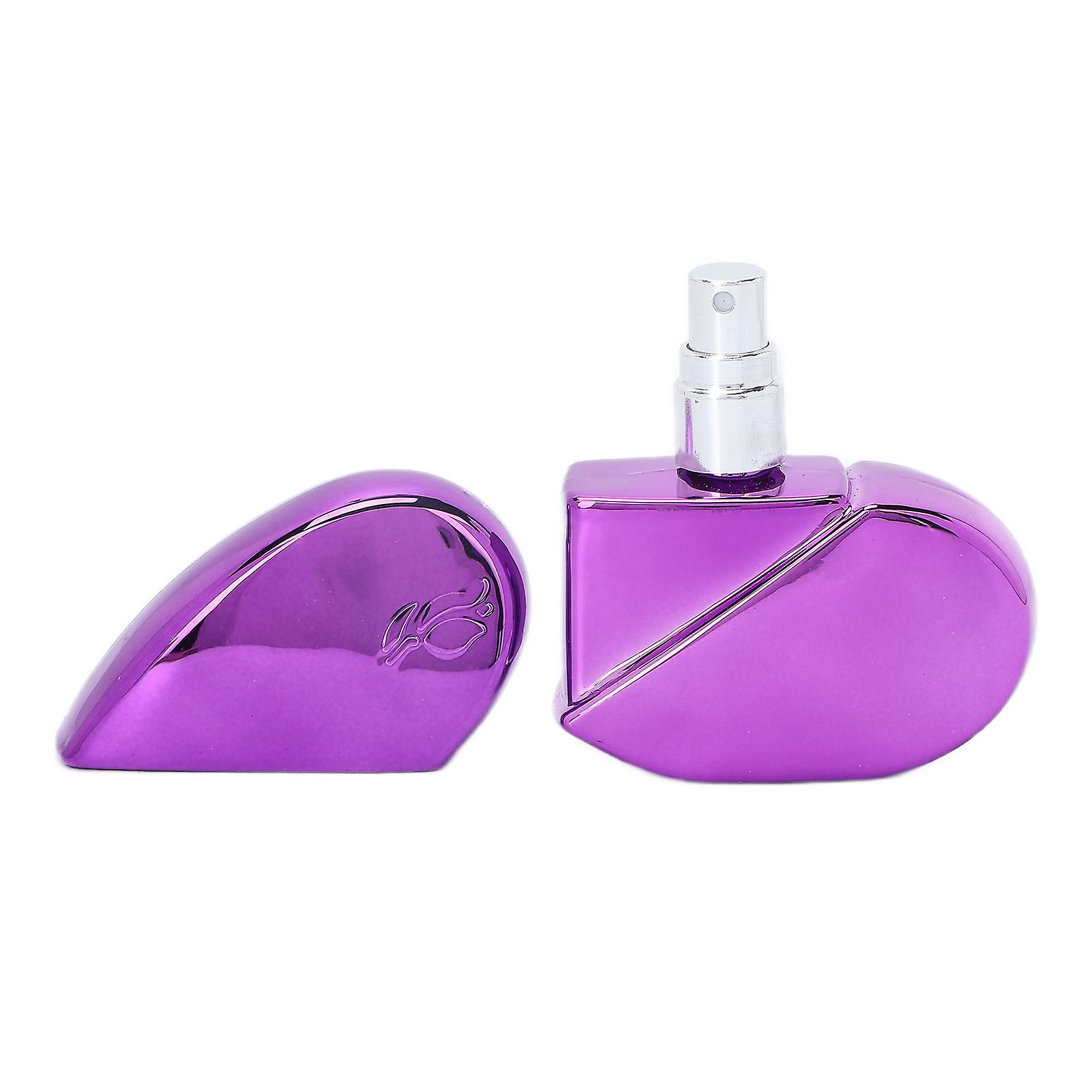 Refillable Perfume Atomizer Bottle Heart Shaped Portable Empty Perfume Spray Bottle 25mlPurple