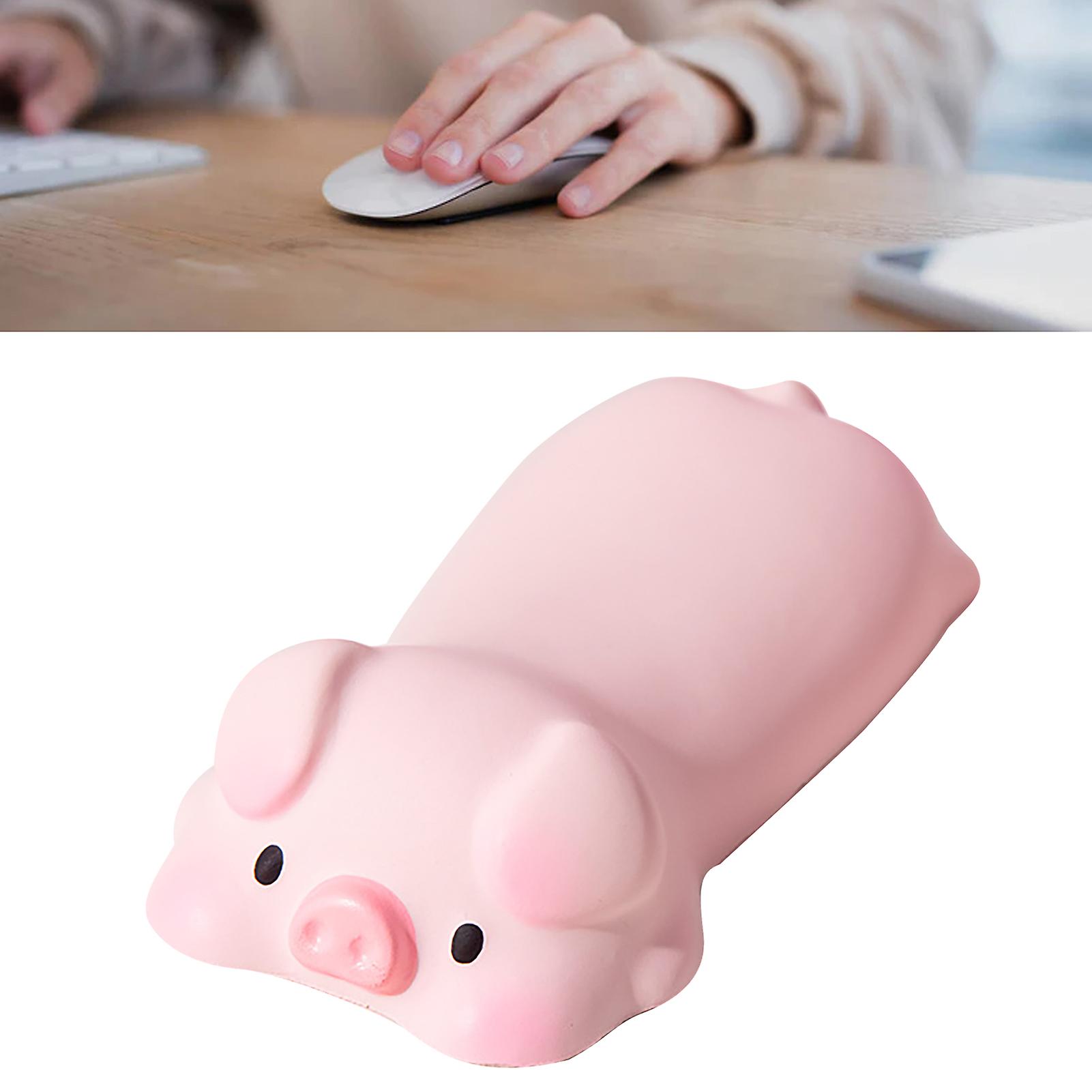 Keyboard Wrist Rest Cartoon Animal Style Soft Comfortable Fatigue Relief Keyboard Wrist Pad for Home Game Office Pink Pig 