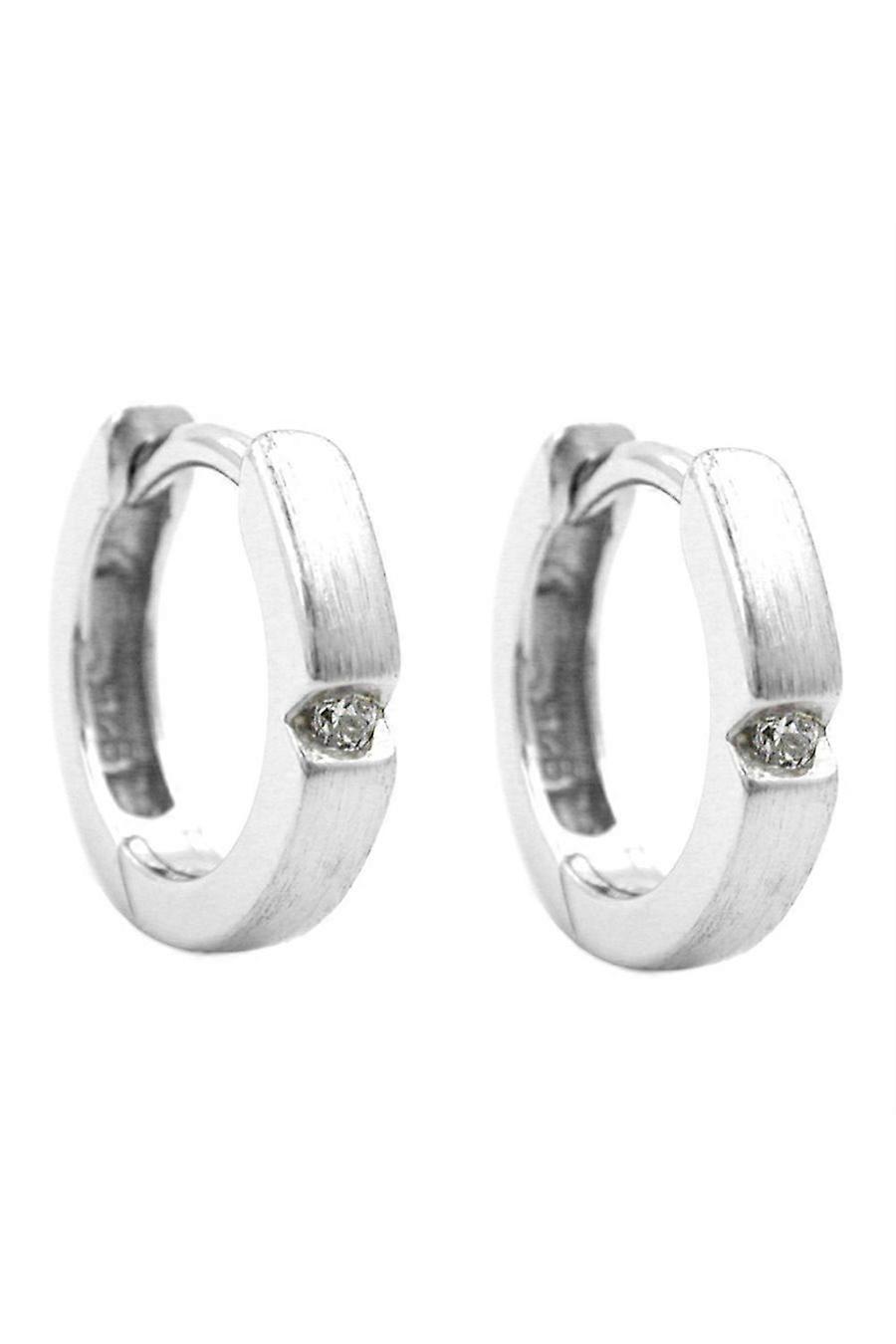 Hoop Earrings 12mm Zirconia Silver 925 - Gl92018