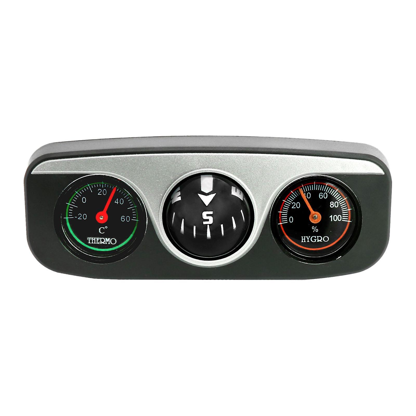 Car Dashboard Compasses Compass Hygrometer Durable Travel Tool 3 in 1 Vehicle Thermometer Car Thermometer Hygrometer Compass