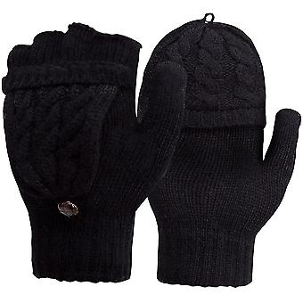 Women's Gloves Fingerless Mittens - Winter Warm Gloves Heat Weaver Cable Knit