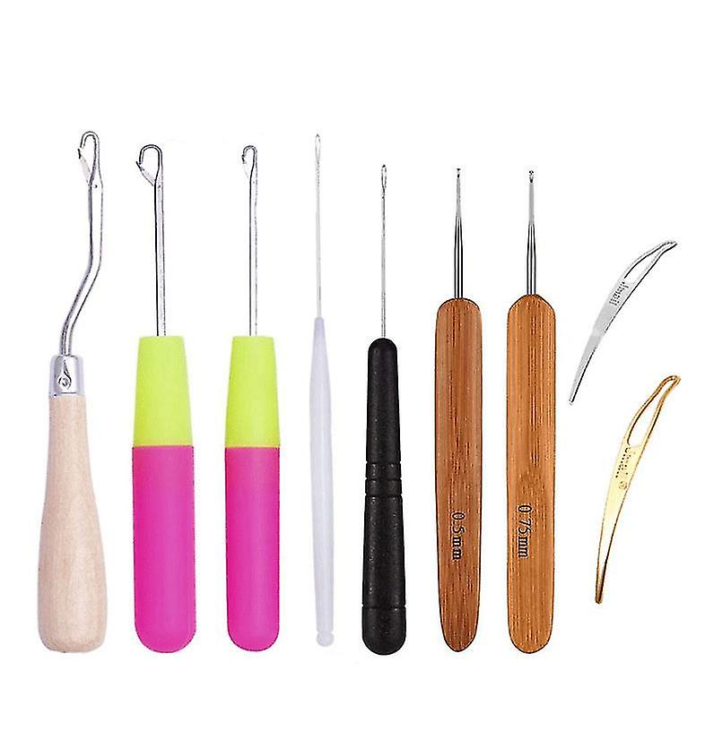Dreadlock Crochet Hook Tool, Braid Hair Dreadlocks Crochet Needle With Almi Latch Hook Weaving