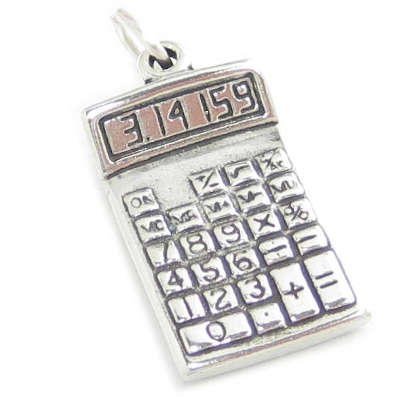 Calculator Sterling Silver Charm .925 Calculators Office Maths Charms