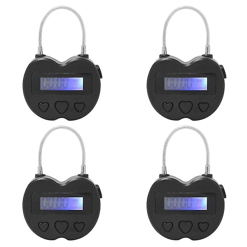 4X Smart Time Lock Lcd Display Time Lock Multifunction Travel Electronic Timer,usb Rechargeable Temporary Timer Padlock