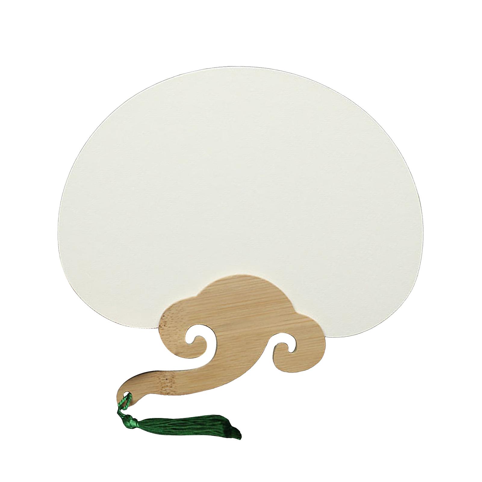 Mini white paper fan, lightweight, portable, with ergonomic handle and tassel, ideal for parties, office or travel
