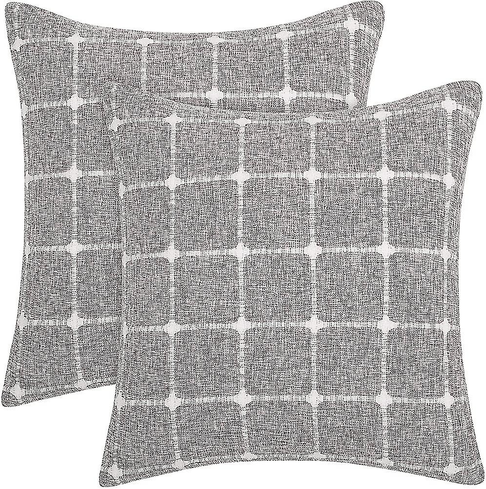 Set Of 2 Rectangular Cushion Cover Decorative Linen Effect Comfortable Sofa Bed