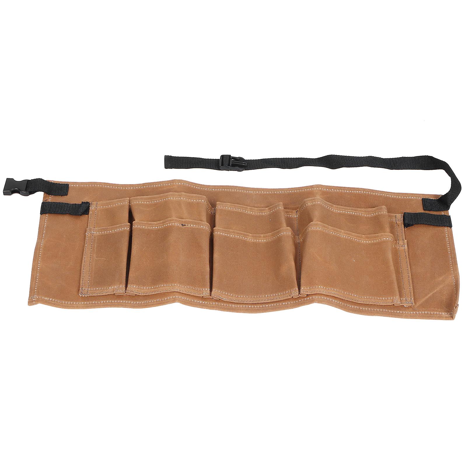 Garden Adjustable Tool Bag MultiPocket Woodworking Tool Belt for Garden Outdoor(Mud Color )