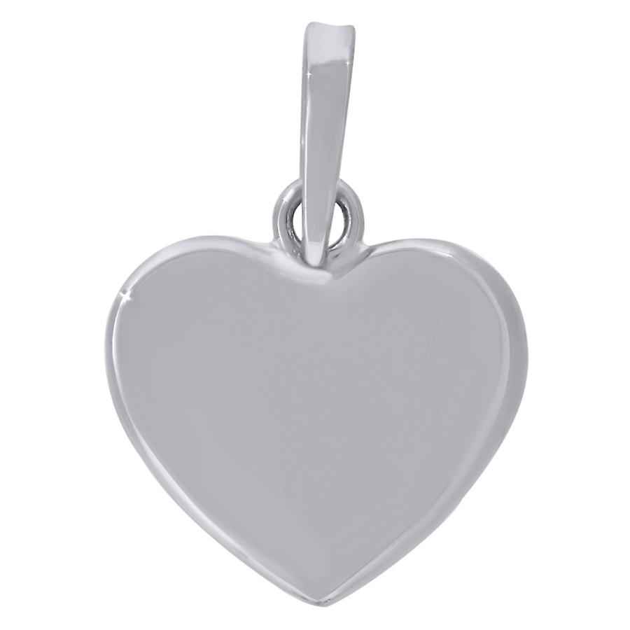 925スターリングシルバーレディースラブハートディスクチャームペンダントネックレス-女性用ペンダント - 1.1グラム