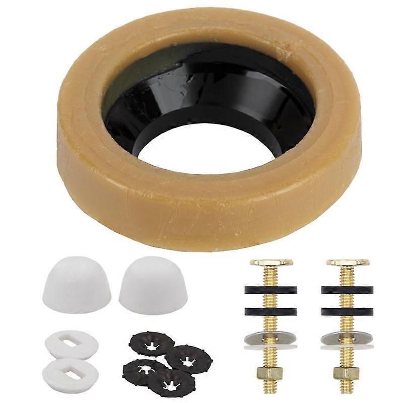 2 Pack Extra Thick Toilet Bowl Wax Seal, Toilet Bowl Wax Seal Kit with Closet Bolts, Gas, Odor and Water Tight Seal