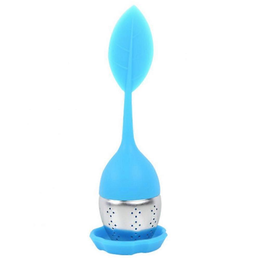 Silicone Stainless Steel Cute Tree Leaf Shape Tea Infuser Ball Filter Strainer(Blue)