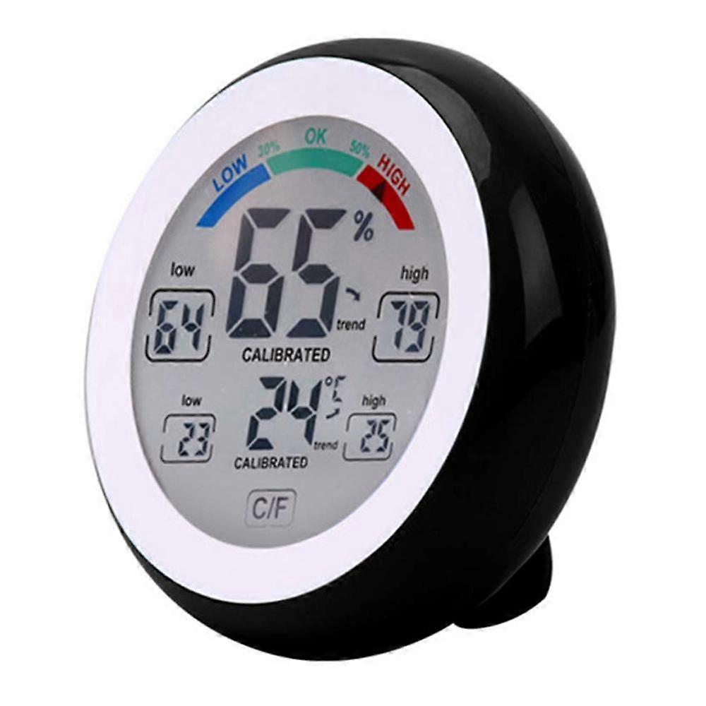 Round touch screen thermometer household high-precision indoor temperature and humidity meter precise electronic digital display