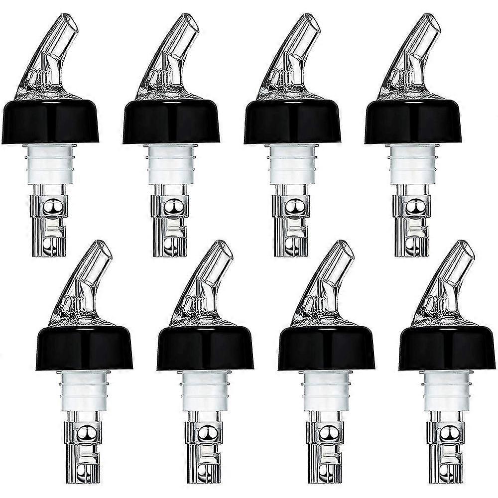 8 Pieces Automatic Measured Bottle Pourer, Spout Bottle Pourer With Tail And Collar, Liquor Bottle Pourer