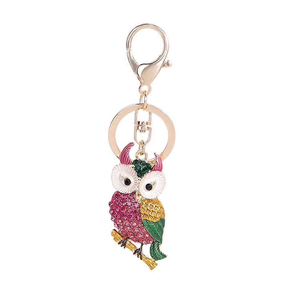 Stylish Personalized Owl Shape Bag Pendant Decoration Gift (red)
