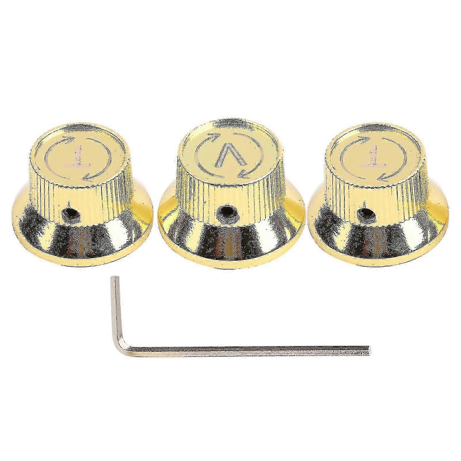 Guitars Volume Tone Control Knobs Button Accessory for Electric Guitar(Golden)_Dec