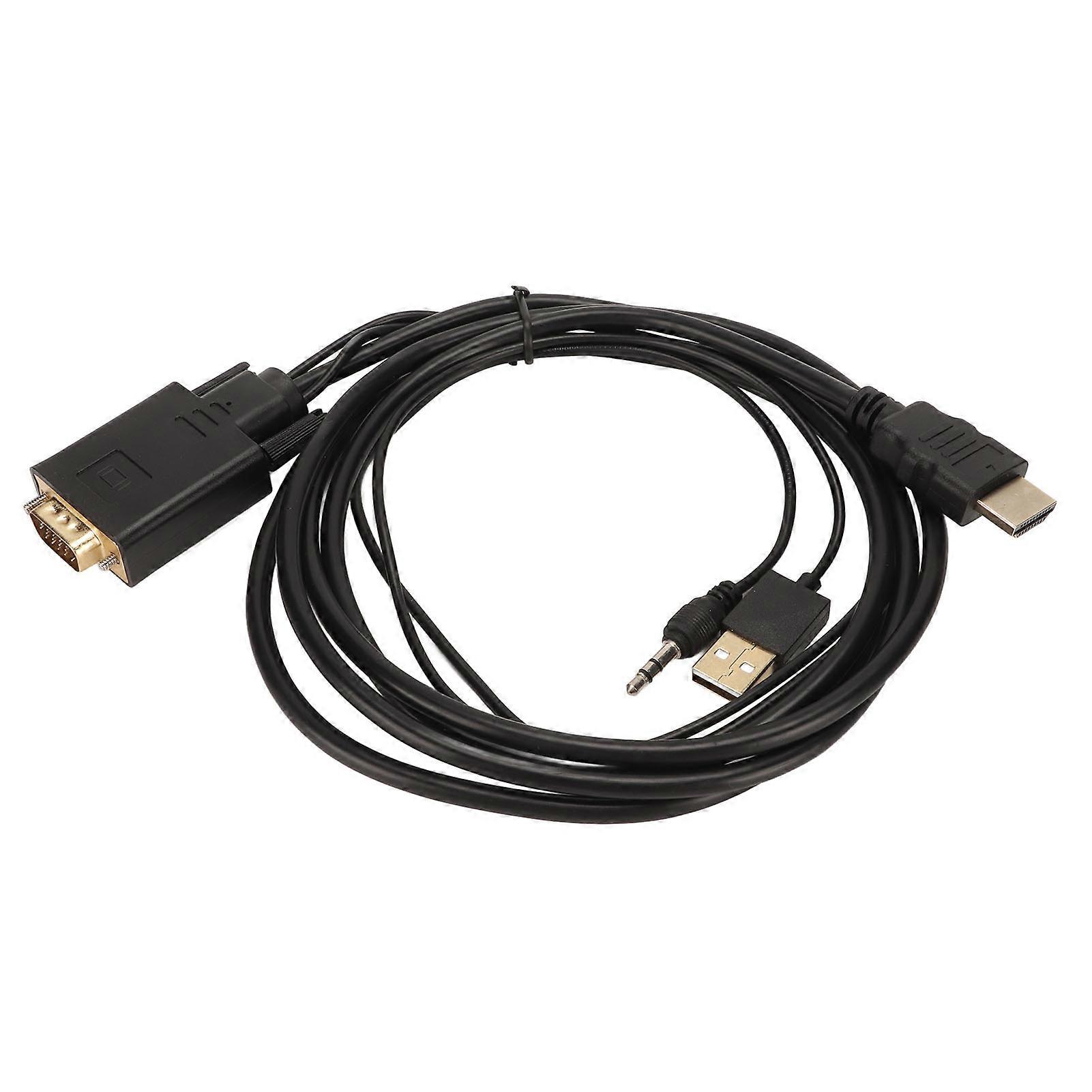 VGA-zu-HD-Multimedia-Schnittstellen-Adapterkabel mit Strom und Sound für Computer, Desktops, Laptops, PCs, Monitore, Projektoren