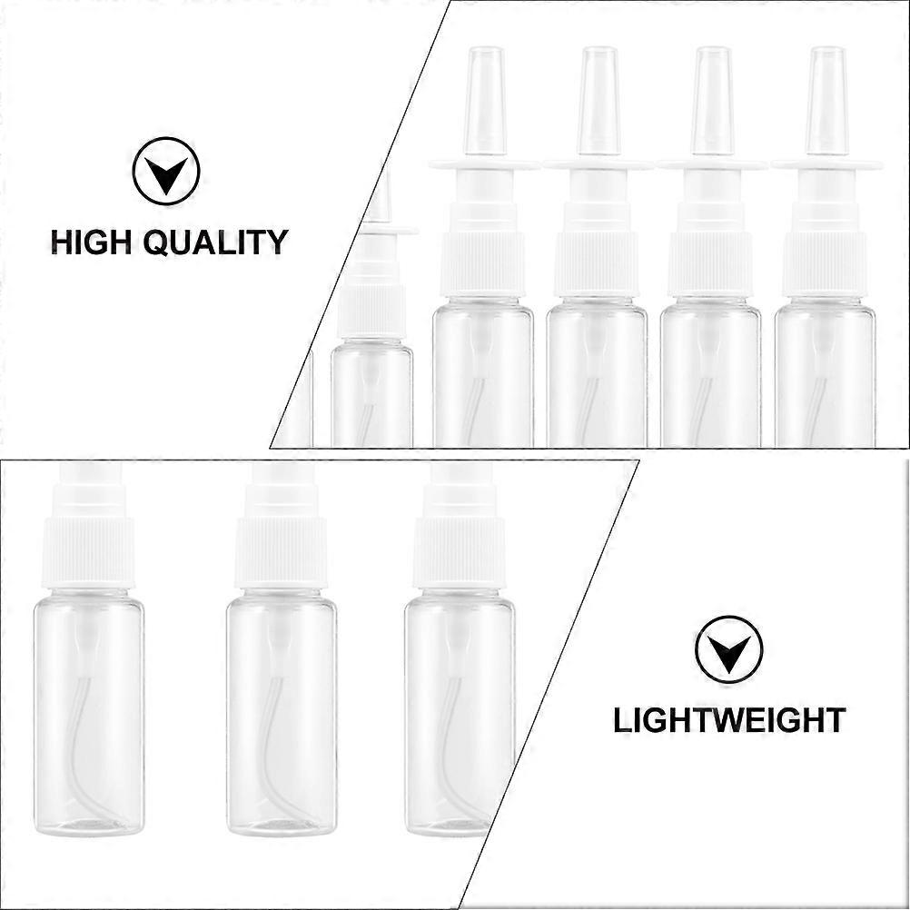 10pcs Transparent Nasal Spray Bottles Empty Sprayer Refillable Containers