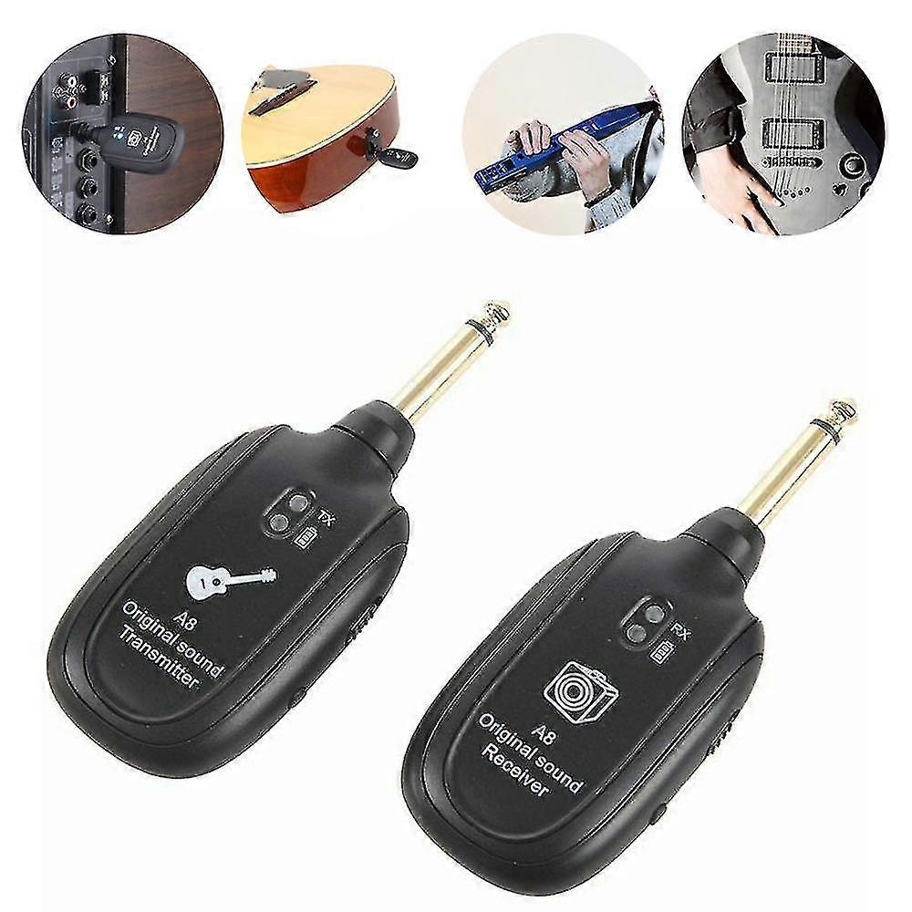 Portable Wireless Guitar System Rechargeable Guitar Transmitter Receiver Set