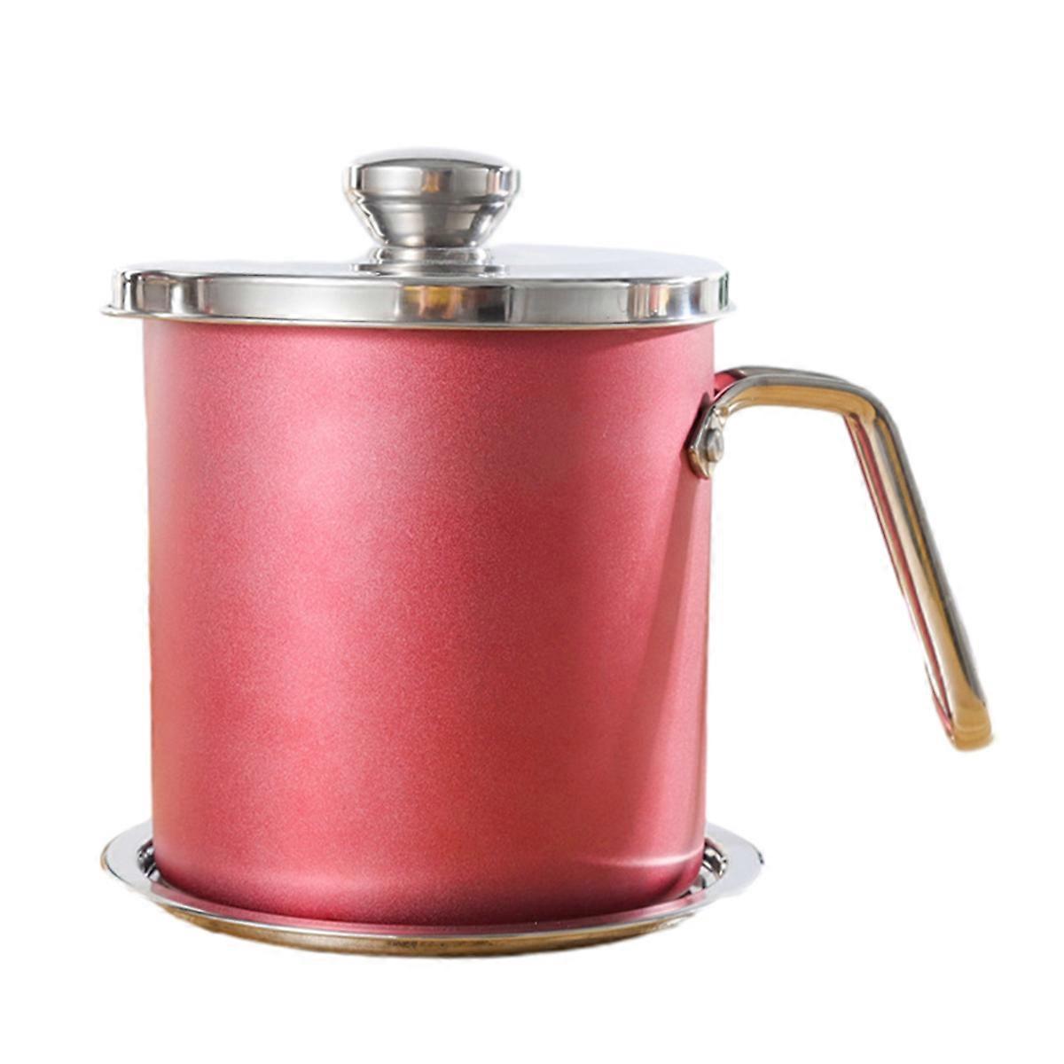 Grease container with strainer, edible oil tank with removable coaster tray kitchen