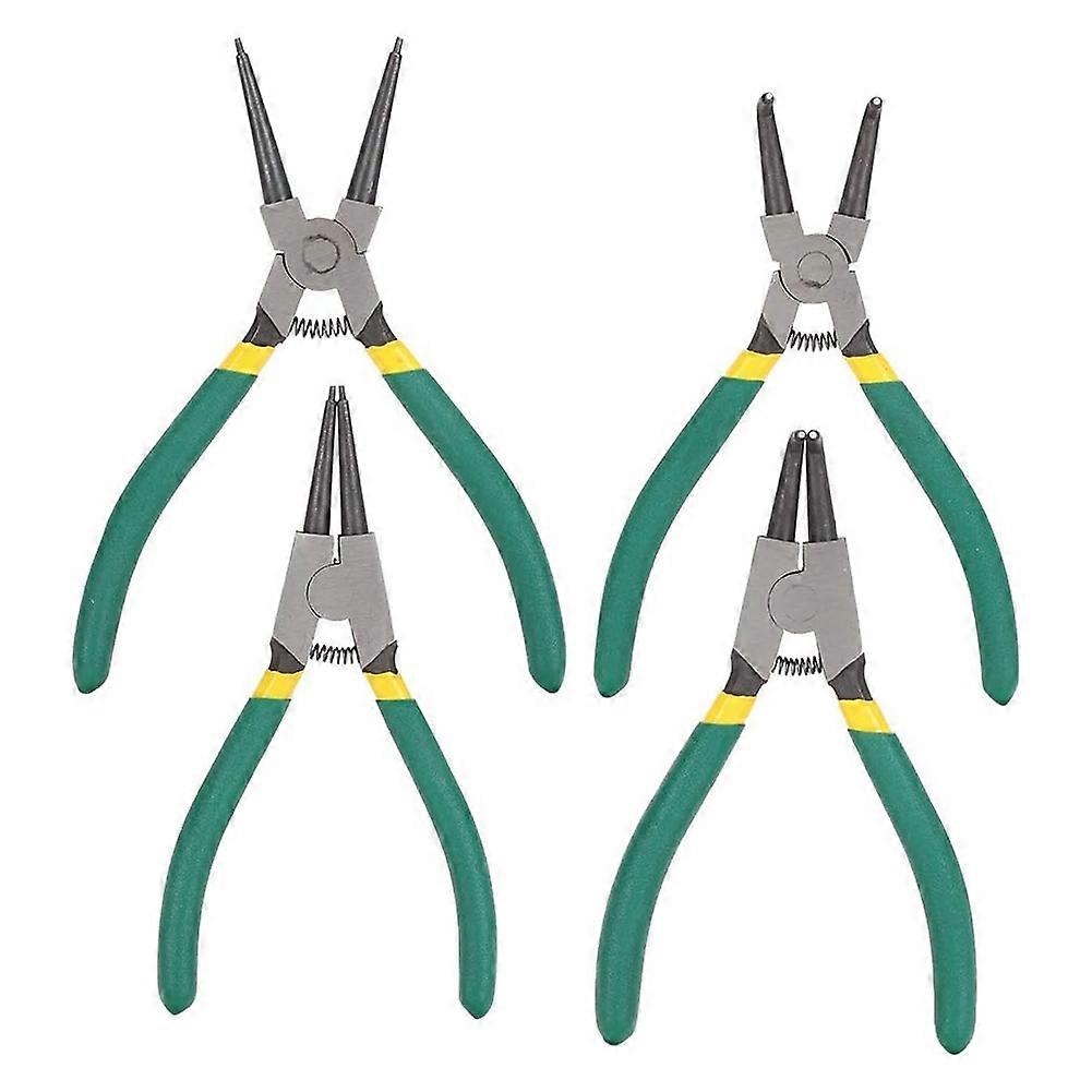 4 Piece Circlip Pliers Set, Includes Snap Circle Pliers for Mini Internal & External Use, Straight