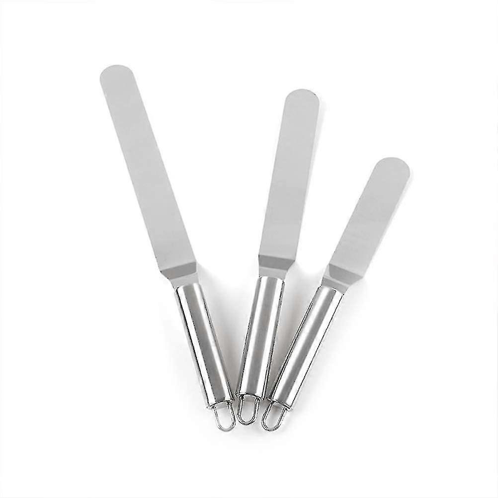 Stainless Steel Curved Handle Cake Spatula Is Suitable For Kitchen 3pcs