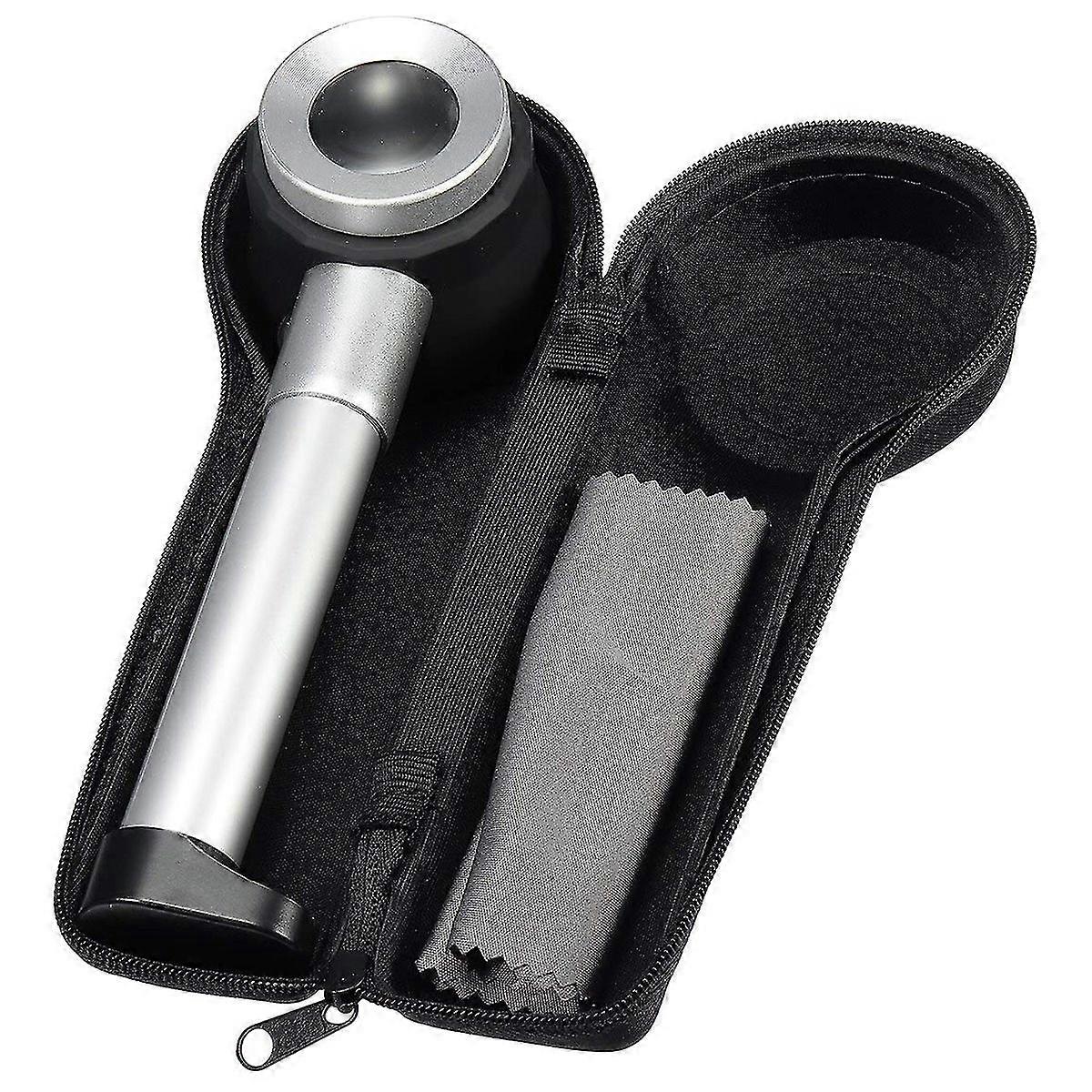 Handheld 45X Folding Linen Tester Metal Magnifiers Cloth Thread Counter Magnifier Magnifying Glass with Light Calibration