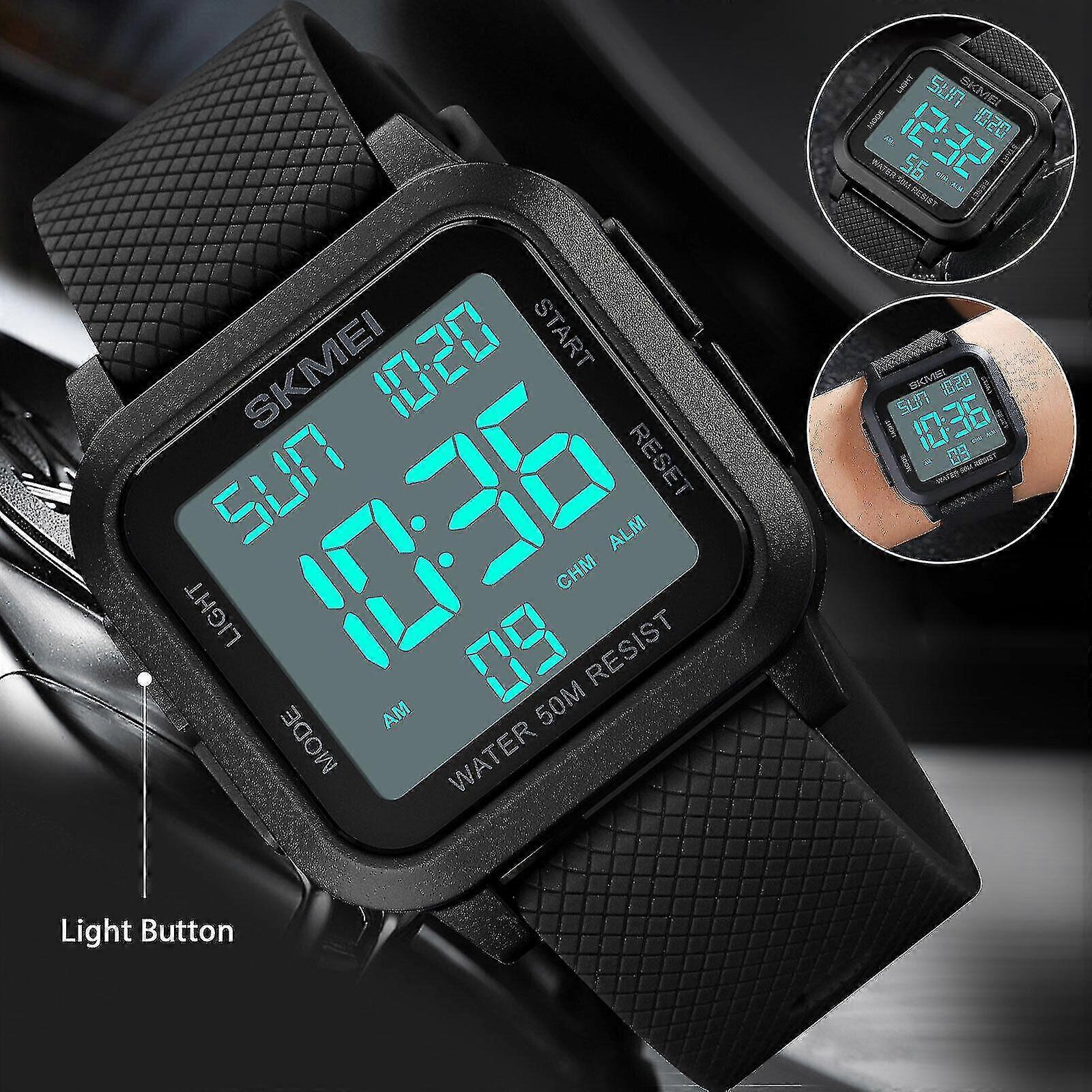 Men's Digital Army Military Sport Watch Quartz Chrono Waterproof Led Wristwatch