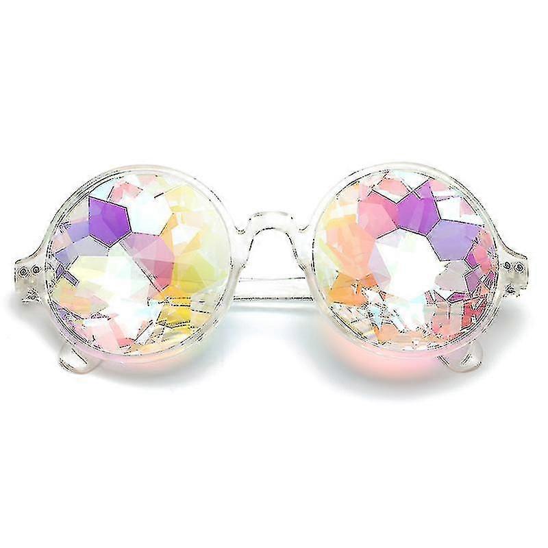 Psychedelic Festivals Kaleidoscope Rainbow Sunglass Rave Goggle Glasses Prism Diffraction