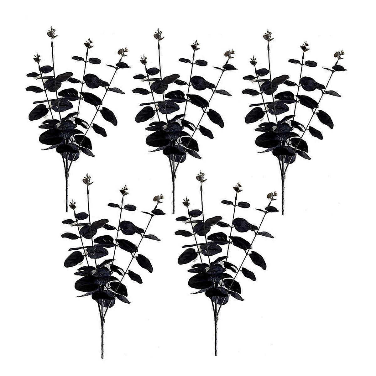 Black Eucalyptus Branch Black Flower Artificial Eucalyptus Black Artificial Flower Used for Hallowe