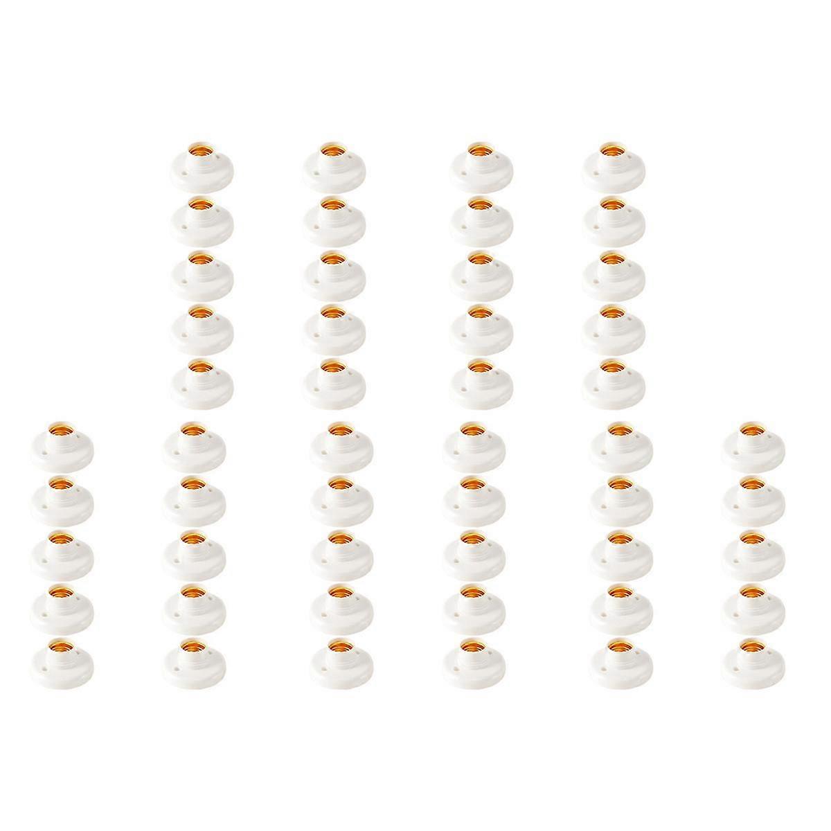 50Pcs E27 Plastic Screw Lamp Holder Round Lamp Holder Bulb Socket Holder Adapter