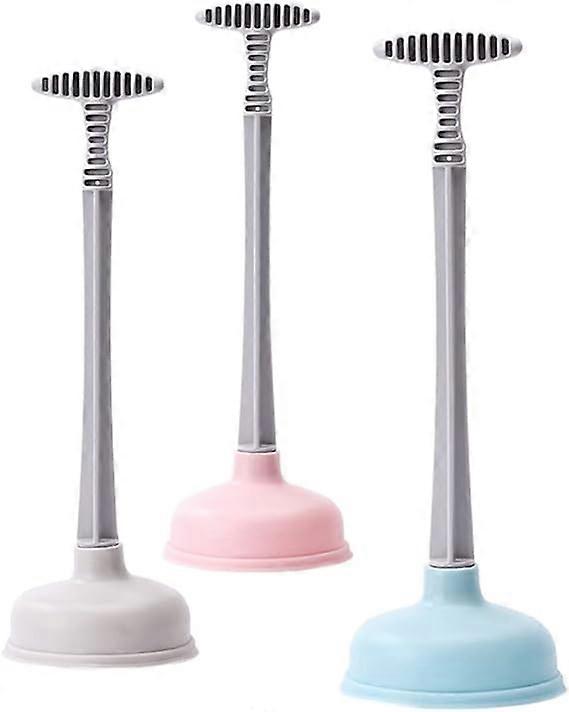 3pcs Toilet Plunger Rubber Toilet Brush with Long Handle Toilet Force Cup Bathroom Plungers Removes Heavy Duty Clogs for Bathroom Cleaning