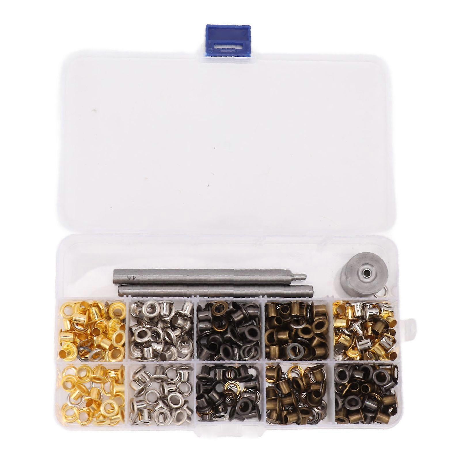 Grommet Kit 4.5mm Assorted Colors Copper Easy Installation Box Packed Eyelet Kit with Punch for for Shoes Bags Clothes