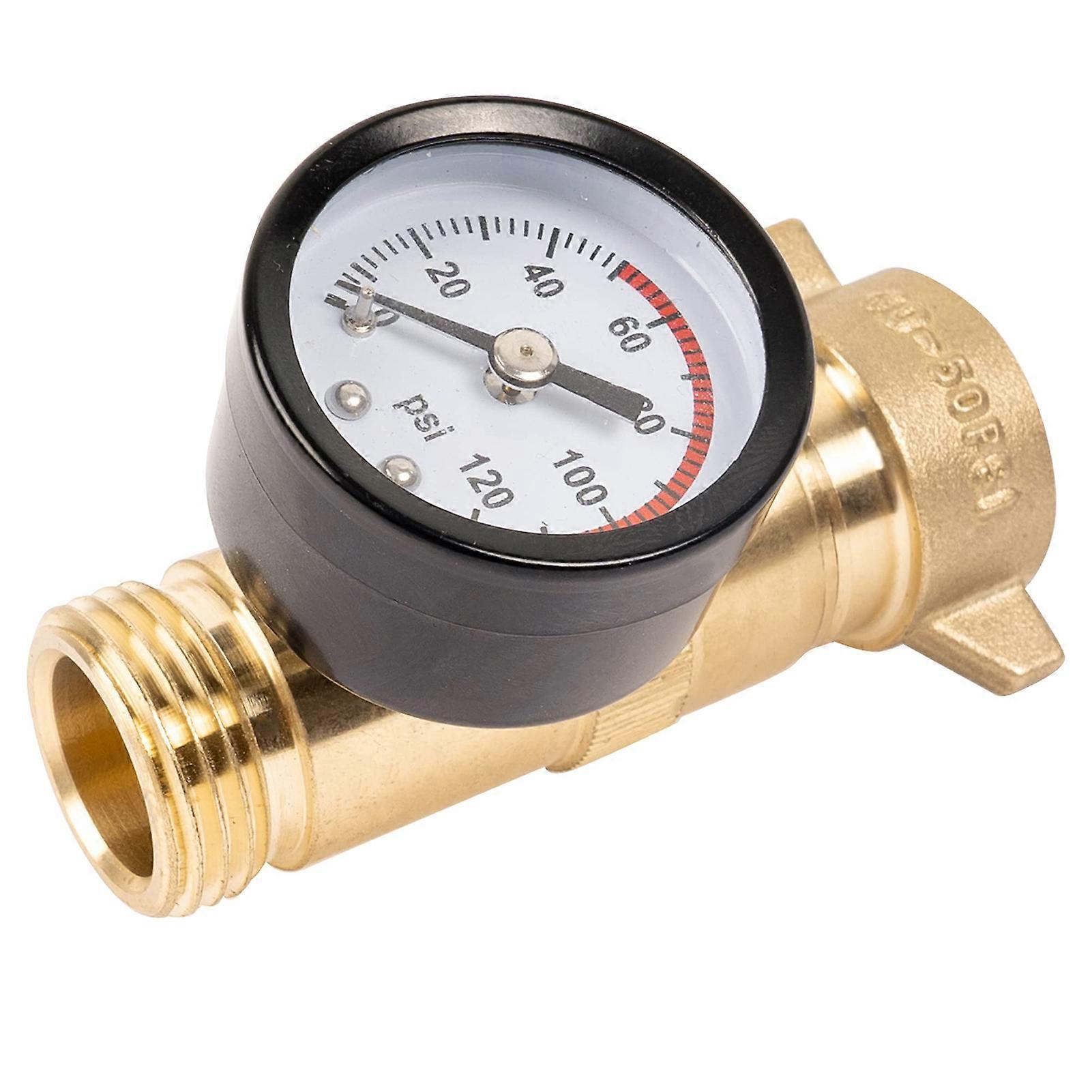 RV High-Flow Water Pressure Regulator Lead-Free Campers Pressure Regulators Valves with Filter Screen