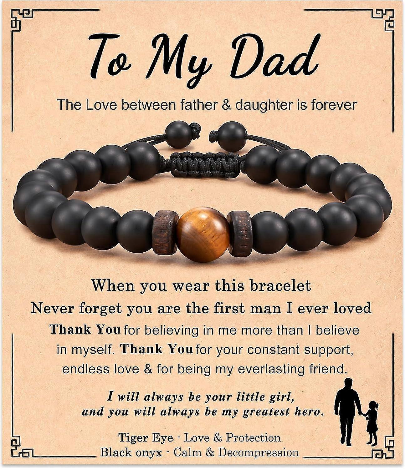 St Blet With Onyx And Tir Eye Beads For Men Boyfriend Hus Man Dad Son - Anniversary Graduat