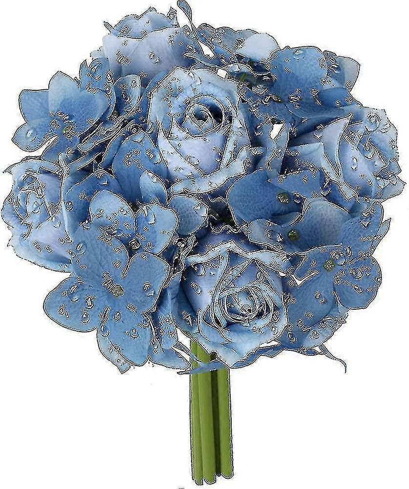 Artificial Flowers Mixed Bouquet Artificial Roses Hydrangea Bouquet 9 Heads Real