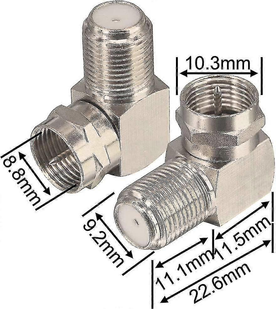 Coaxial Cable Right Angle Connector F Type Female To Male Adapter Right Angle Coax Connector F Male To Female Coaxial Rg6 Adapter For Coax Cable And W