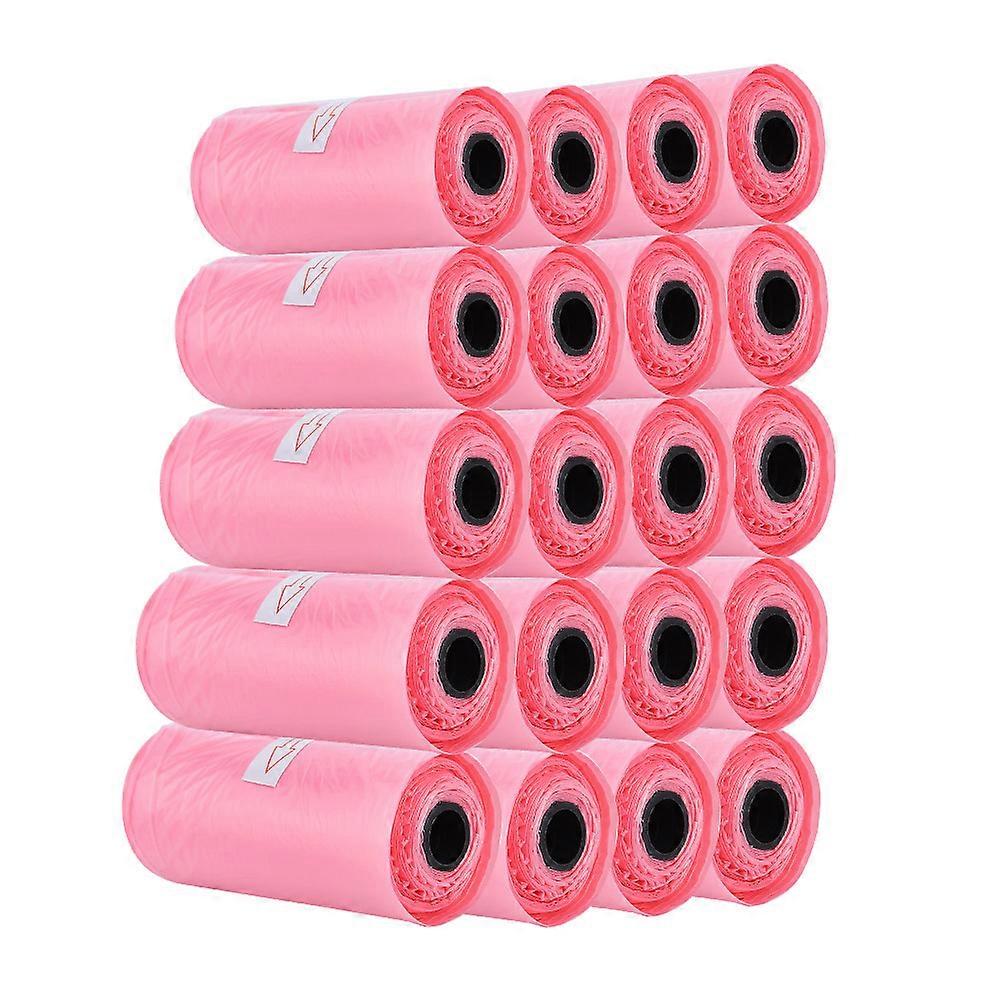 20 Rolls Disposable Garbage Clean Up Bag Baby Waste Pick Up Bag Pink