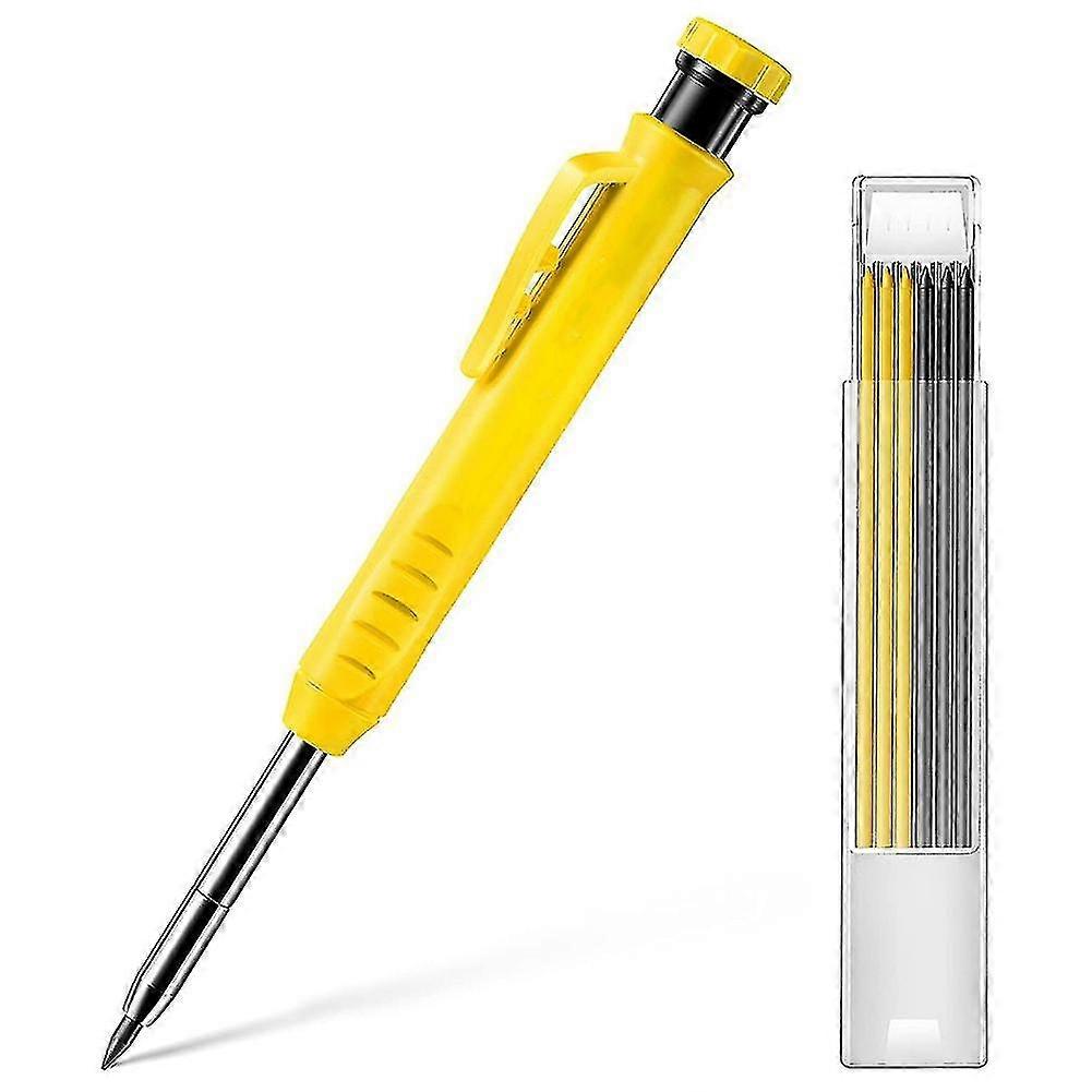 Solid Woodworking Pencil Set For Construction, 7 Refills Built-in Sharpener, For Scissors Woodworki