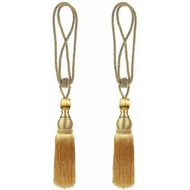 1 Pair Home Window Curtain Drapery Tiebacks (Gold)