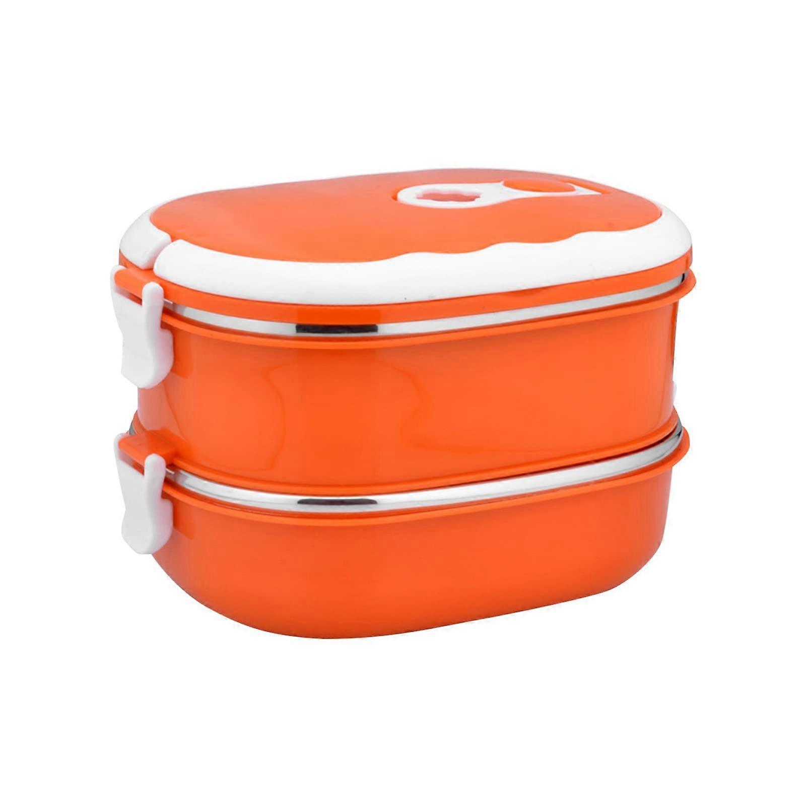 Thermal Bento Lunch Box with Stainless Insulation,Orange 2 layer