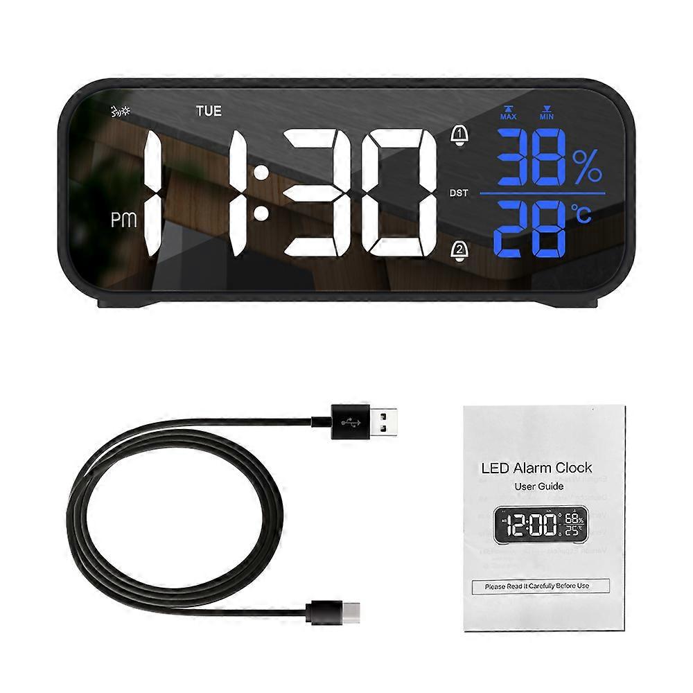 Multi-functional Electronic Clock USB Rechargeable Snooze Table Clock LED Music Alarm Clock Digital Clock