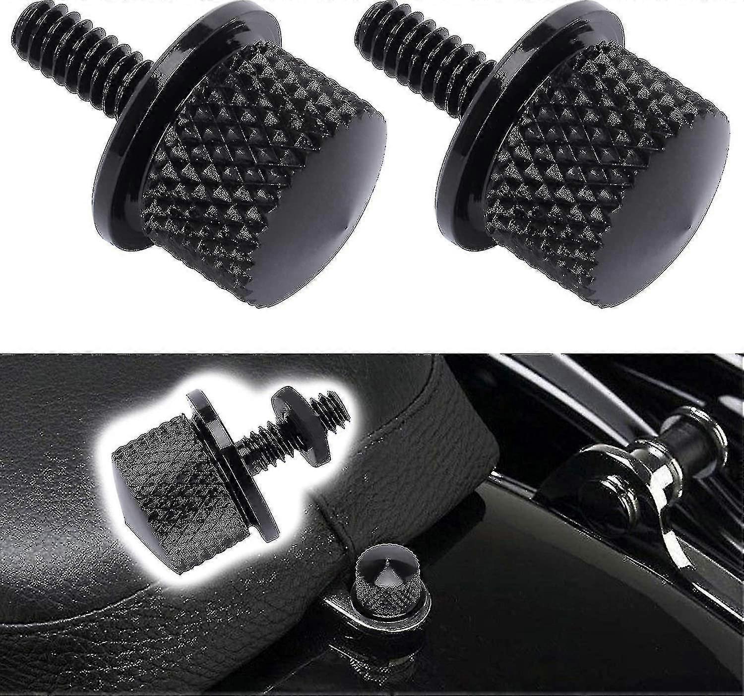 مجموعة من 2 مسامير سرج هارلي ديفيدسون كروم ألومنيوم مقعد دراجة نارية مسامير سوداء ، 1/4 &quot ؛ -20 خيط جيوجيوسو