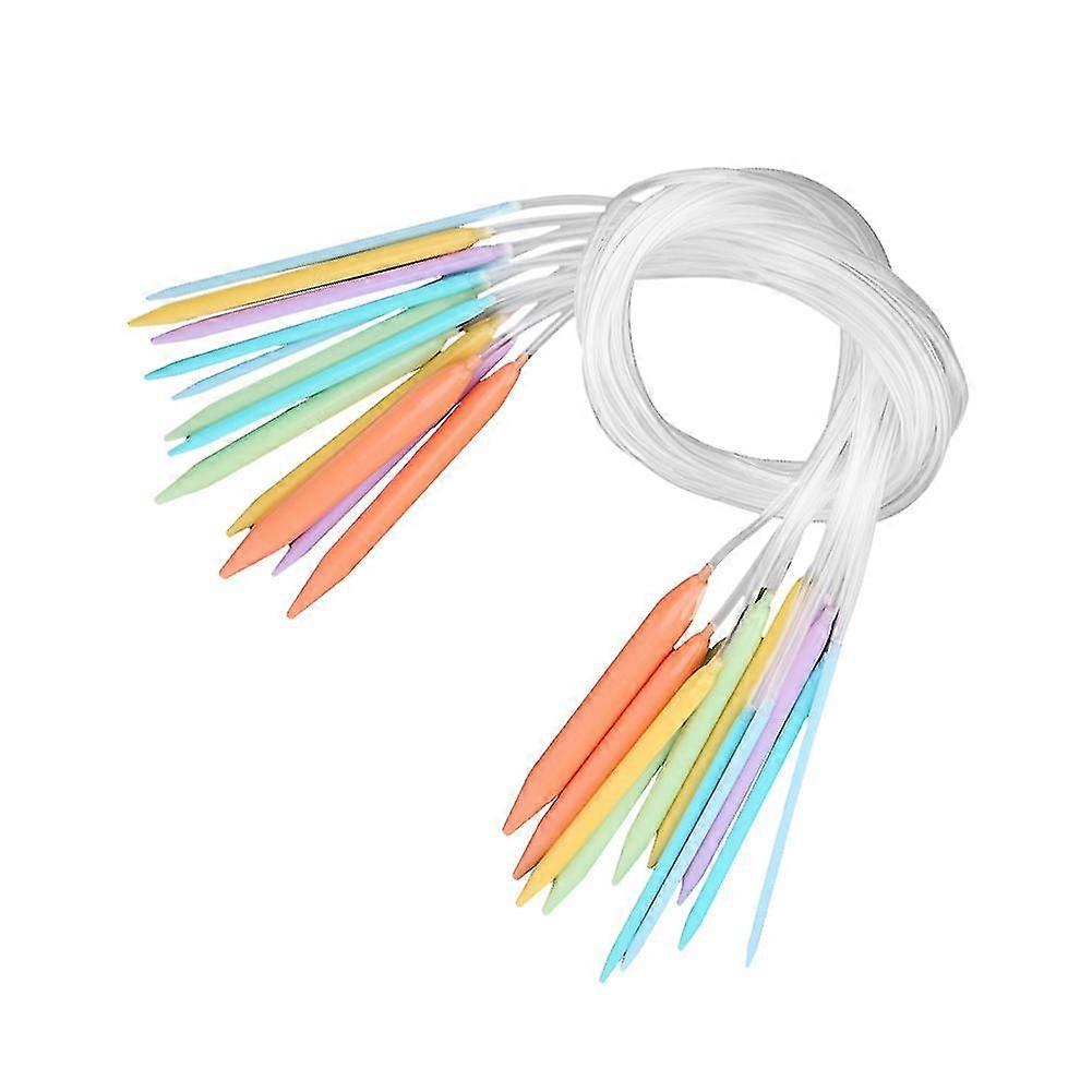 Plastic Circular Knitting Needles Kit 12 PCS 80CM Multicolor Sweater Needle Set