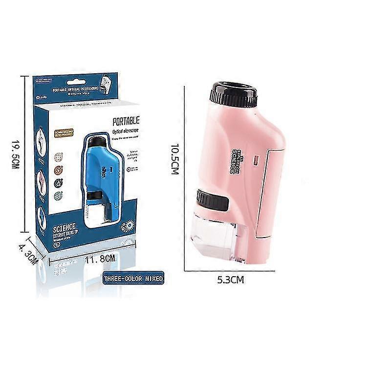 Draagbare microscoop voor kinderen handheld kinderen pocket microscoop jongens meisjes wetenschap speelgoed 60-120x monoculair