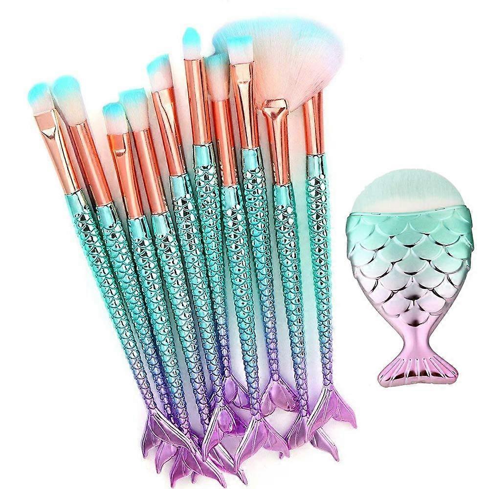 マーメイドメイクブラシ11個マーメイドブラシマーメイドメイクブラシセットプロフェッショナルファンデーションコンシーラー化粧品